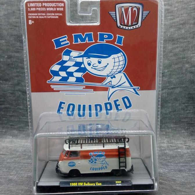 Promo 1:64 M2 Machines -- "EMPI Equipped" 1960 Volkswagen Van with Rack VW Diskon