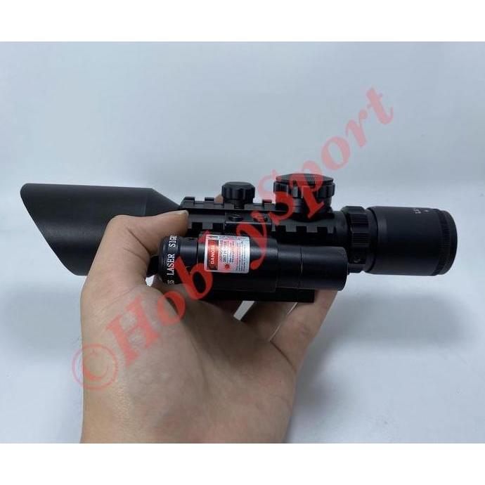 TELESCOPE TEROPONG LASER SCOPE M9 LS3-10X42 E TELESKOP SENAPAN TELE
