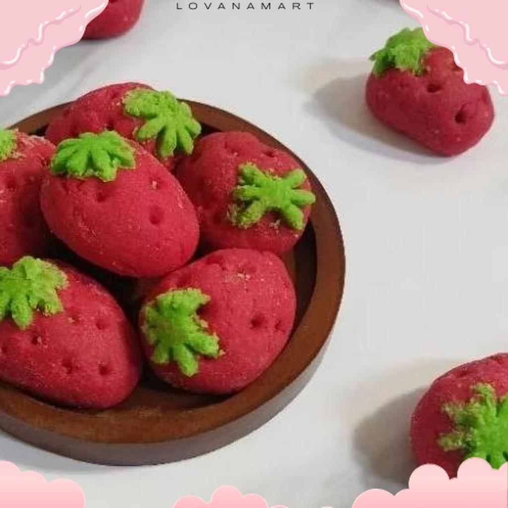 Kue Kering Nastar Selai Nanas 100% Bentuk Strawberry Premium Toples 600Ml Berat -+430Gr Beli 1 Grati
