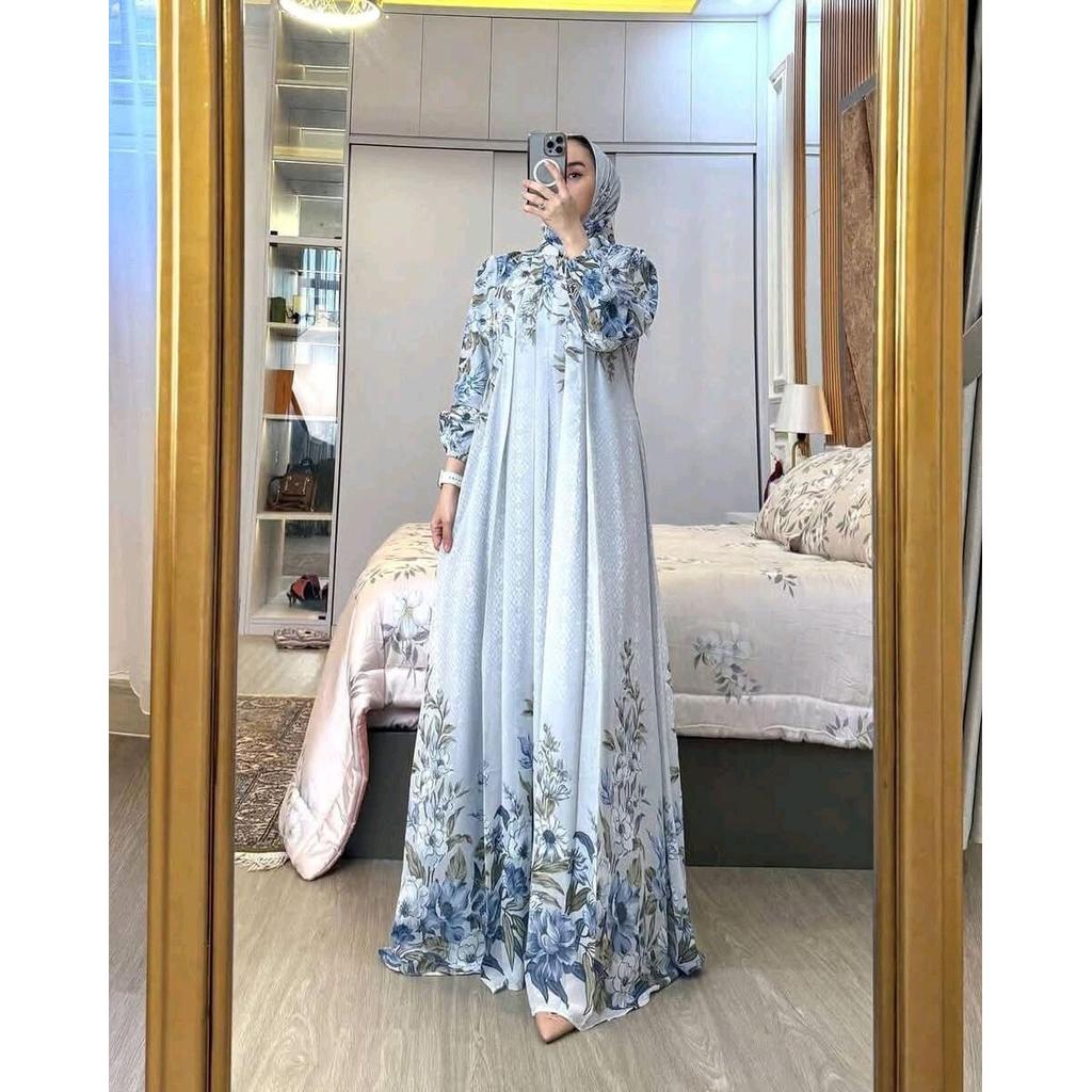 Baju Gamis Wanita Ukuran Jumbo Model Terbaru 2024  Baju Lebaran Dan Kondangan Viral Gamis Set Hijab 