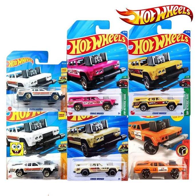 Hot Wheels Cruise Bruiser Pink Emas Putih Kuning - Diecast Mobil Klasik