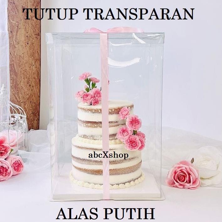 [36x36] Kotak Kue Mika Transparan / Dus Tall Cake /Cake Box Mika / Kotak Serba Guna / Kotak hampers 