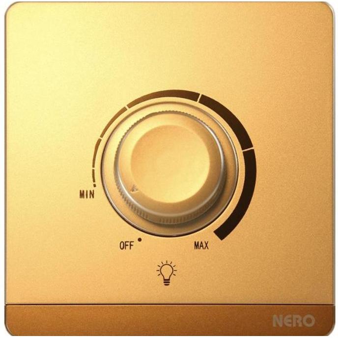 Saklar dimmer NERO tipe decora Q7-G. Saklar dimmer nero decora gold terlaris