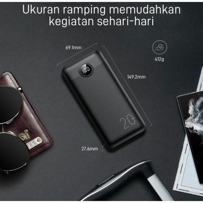Powerbank MOFIT M36 30000mAh + Fast Charge 2.4A Real Capacity - HITAM