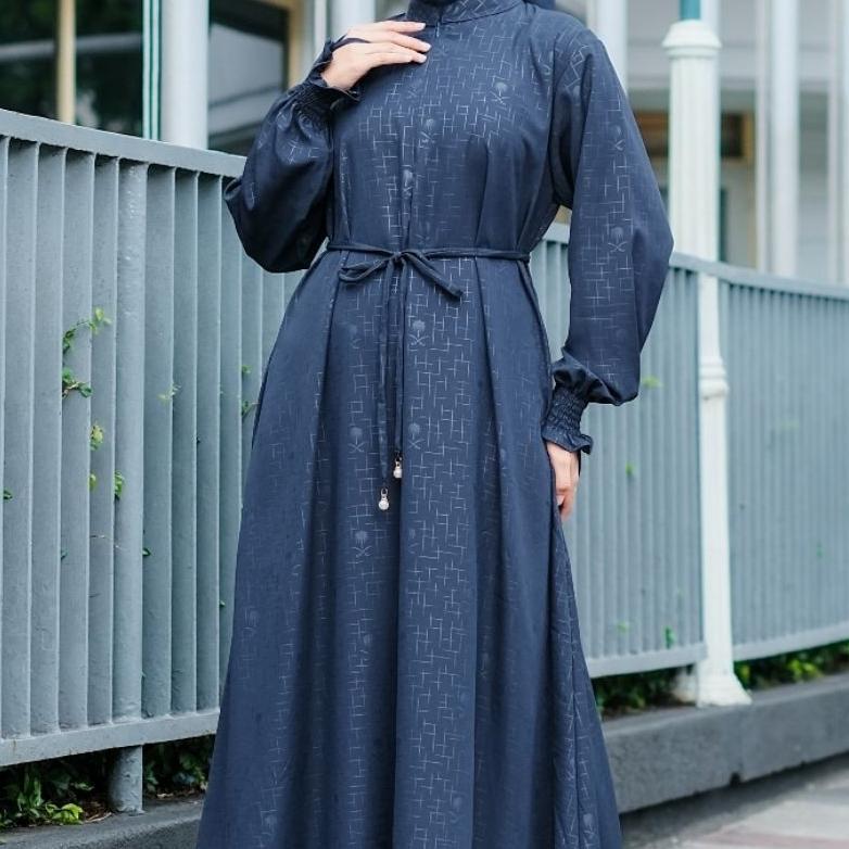 HOT PRODUCT AZMI 93 -  GAMIS ABAYA TURKI POLOS EMBOS PALM GAMIS DRESS MUSLIM LD 120