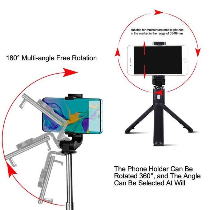 INONE Tongsis Selfie Stick Remote Bluetooth Stand Holder 360 Derajat