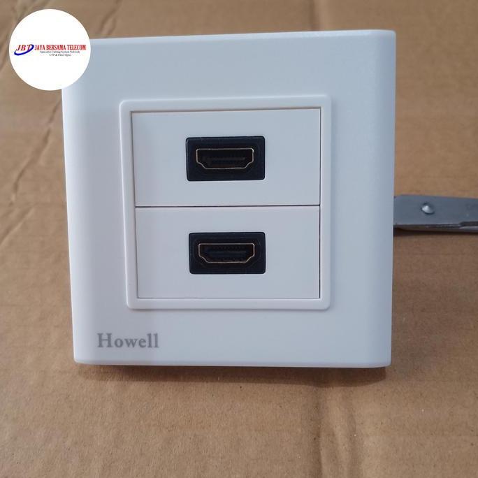 TERMURAH - HDMI outlet 2 lubang/stop kontak HDMI 2 gang/outlet HDMI 2 hole