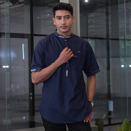 TERBARU HIMADA Koko Zafar Pendek Dewasa Kurta Baju Muslim Pria Dewasa Polos Lengan Pendek Koko Sunna