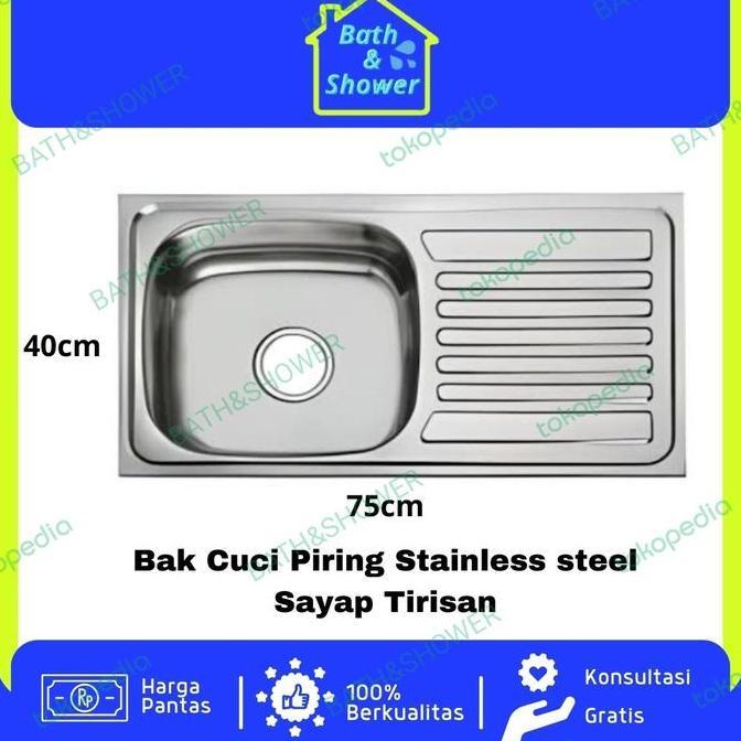 Bak Cuci Piring Stainless 75X40 + Afur Kitchen Sink 75Tp