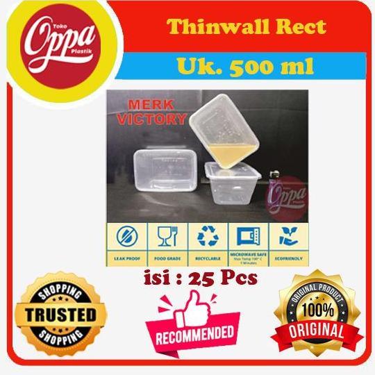 Thinwall 500Ml Food Container Kotak Makan Box Tempat Makan Plastik Bening