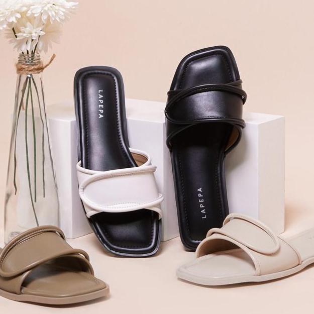 DI145 >> Sandal Wanita Teplek Empuk Casual Size 36 - 40 Sendal Slop Rumah Flat Cewek Kasual Untuk Pe