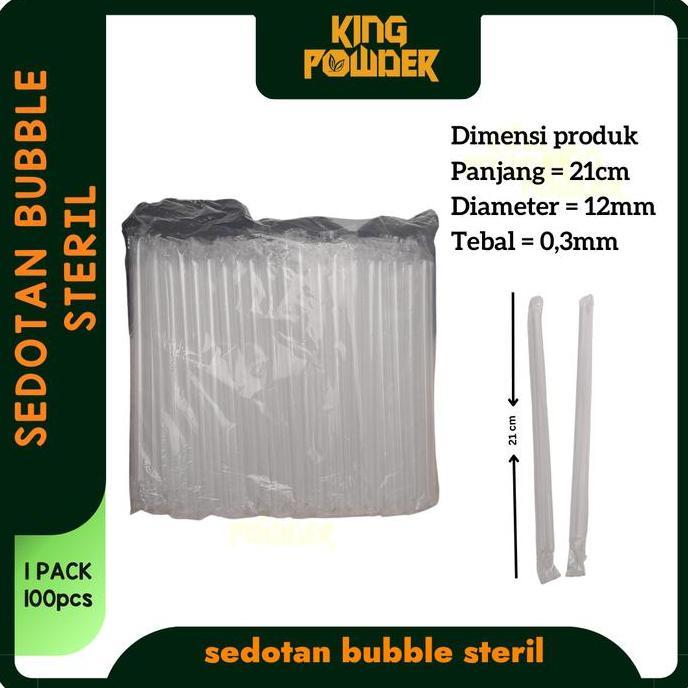 Sedotan Boba Bening 12Mm 8mm/ Sedotan Bubble Steril Isi 100Pcs