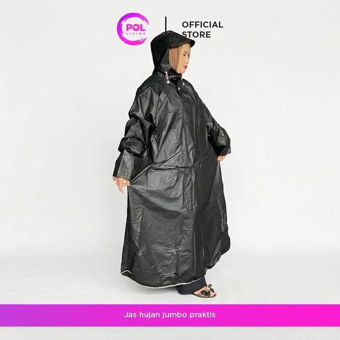 QANTASH POL - Jas Hujan Ponco Jumbo Hoodie Gamis