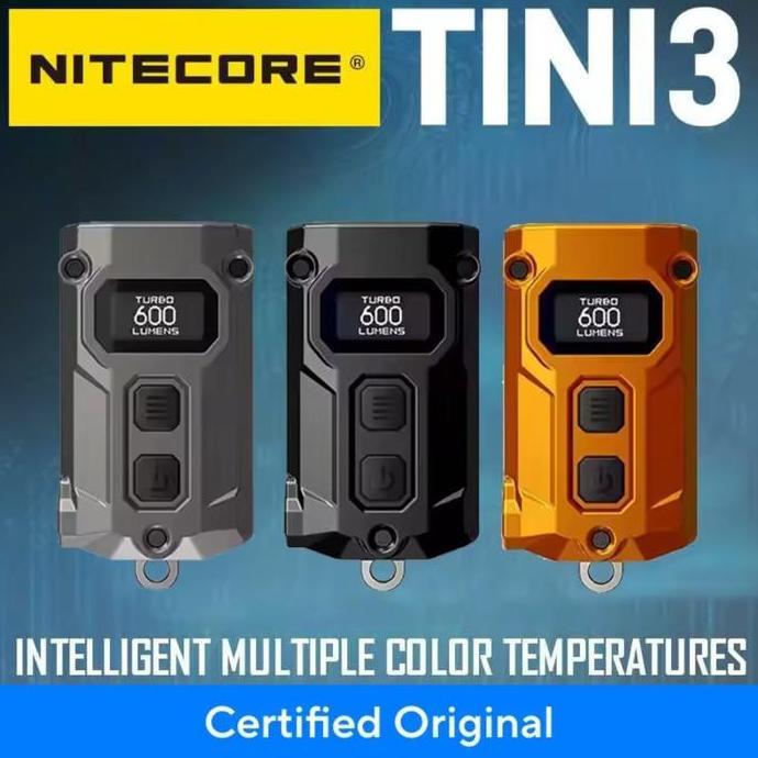 NITECORE Senter LED Mini Gantungan Kunci 3 Cahaya Flashlight Warm Cool Natural White USB C Rechargea