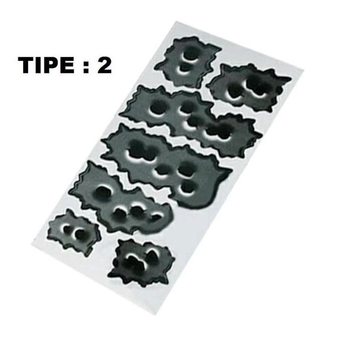 STIKER MOBIL 3D LUBANG PELURU