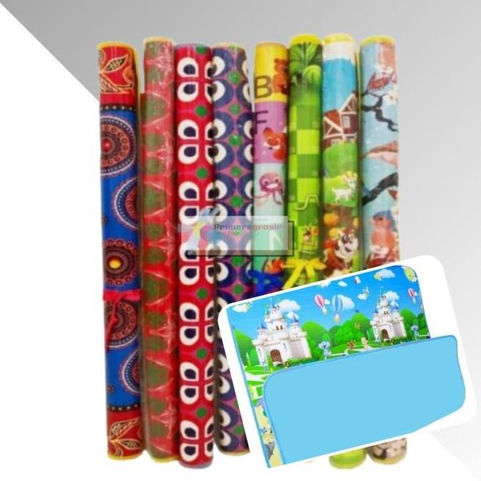 Tikar Tiker Lipat Piknik Plastik Lantai Spon Ukuran 130x120 cm Murah