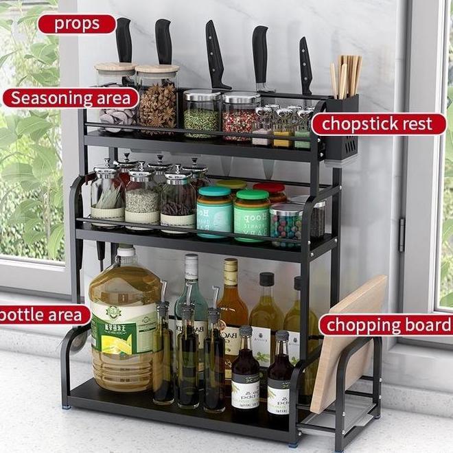 Rak Bumbu Dapur Stainless Steel Rak Botol Bumbu Rak Bumbu Rak Penyimpanan Bumbu Dapur Rak Bumbu Ta T