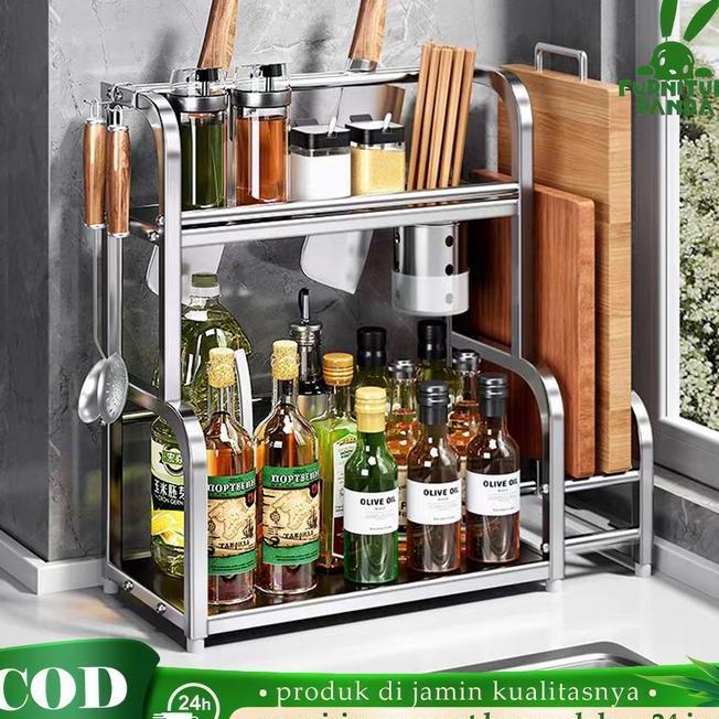 Rak Bumbu Dapur Stainless Steel Rak Botol Bumbu Rak Bumbu Rak Penyimpanan Bumbu Dapur Rak Bumbu Ta T