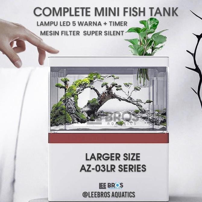 Wasihan500 - Aquarium Mini Lengkap Dengan Filter LED / Aquarium Fullset