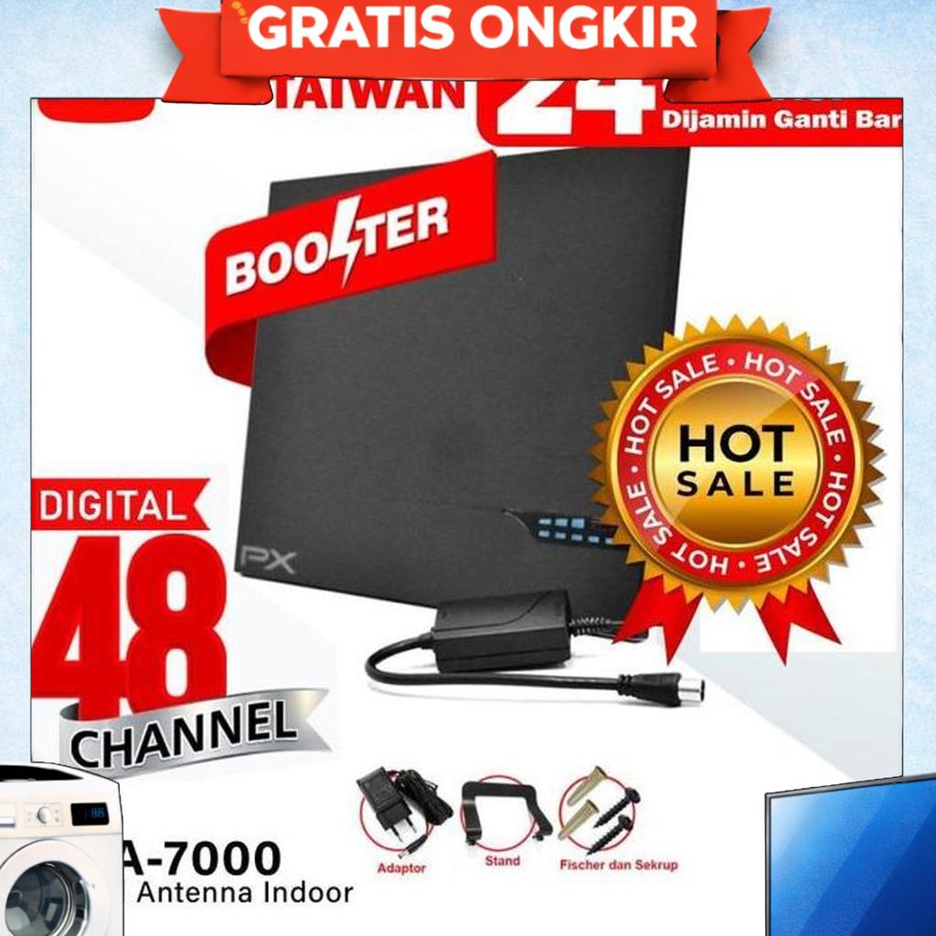 Antena Tv Digital Dvbt2 Indoor Booster Antenna Analog Led Indikator 4K Px Hda-7000