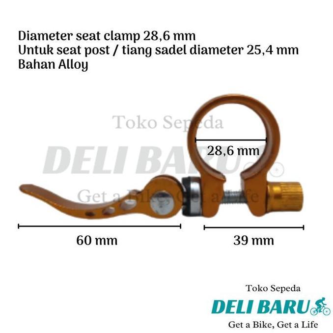 Murah Seat clamp qr standar 28.6 untuk seatpost 25,4 sepeda anak BMX minion Non COD