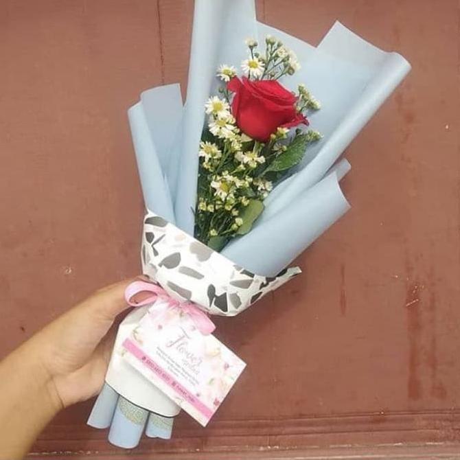 buket bunga mawar asli 1 tangkai TH