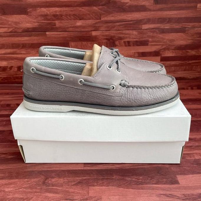 Sperry Gold Cup Grey Leather Authentic Original Boat shoe Kasual