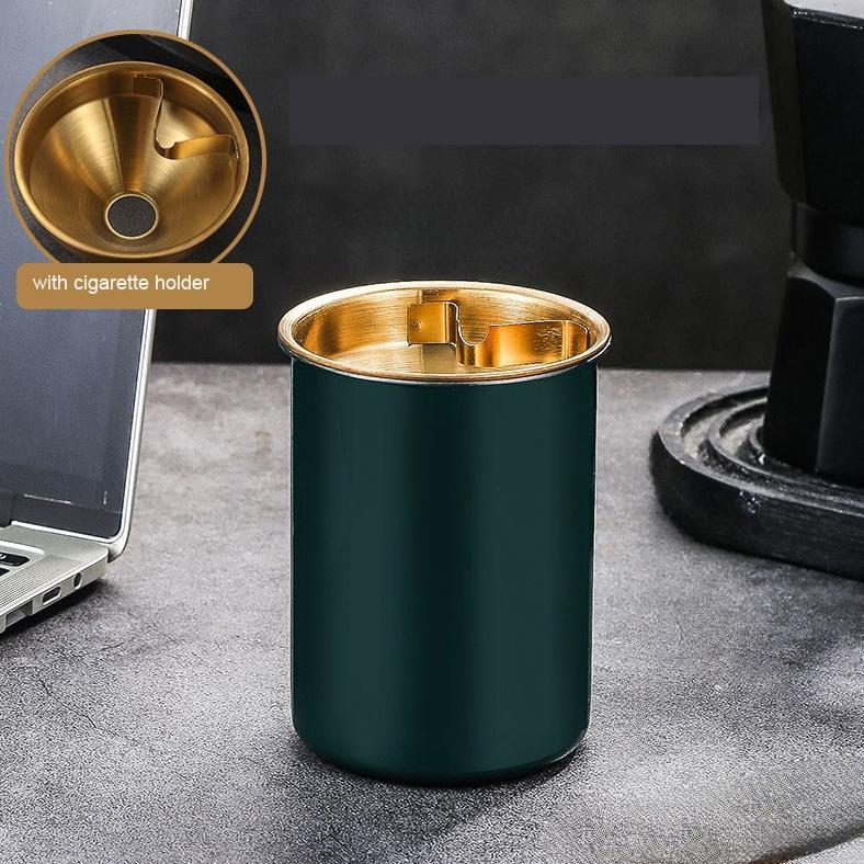 Discount ASBAK ROKOK Anti Angin Stainless Steel Tempat Puntung dan Asbak Mobil Portable Warna PREMIU