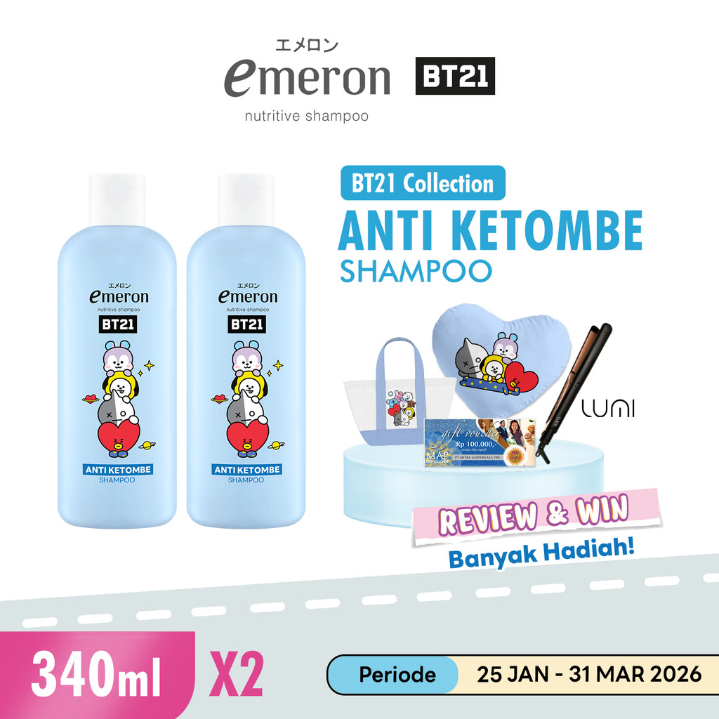 Emeron Shampoo BT21 Anti Ketombe 340 ml x2
