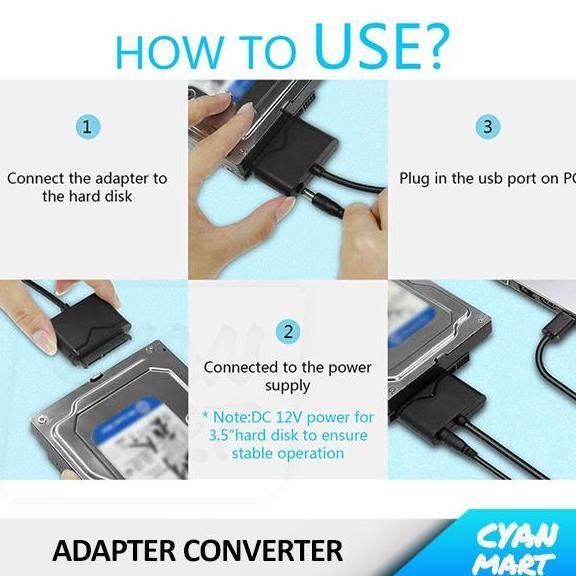 hardisk External USB 3.0 SATA HDD SSD 2.5 3.5 Adapter Converter