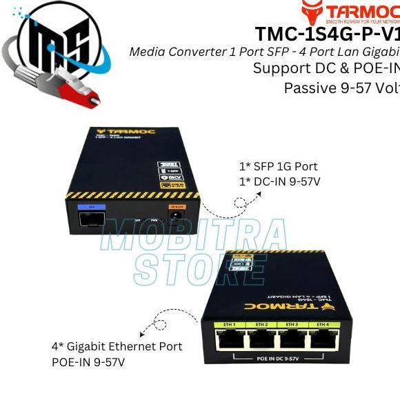 Tarmoc TMC-1S2G | 1FO SFP 2LAN Gigabit | Media Converter 1 FO 2 LAN