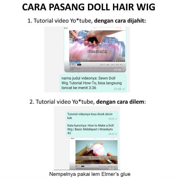 (Ready) Doll Hair Wig Rambut Palsu Lurus Ukuran 25*100Cm Rambut Boneka Sd Bjd Doll Hair Wefts 25Cm B