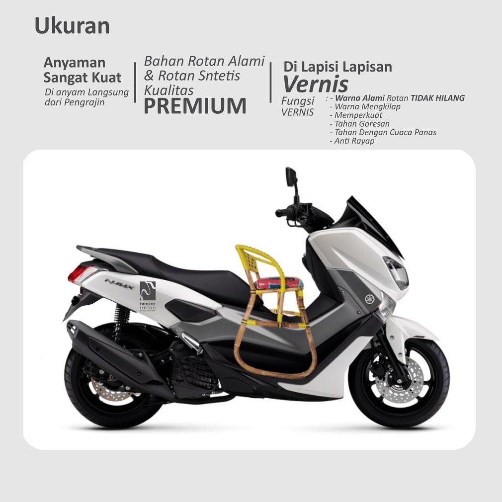 pengiriman cepat Jok Kursi rotan Bonceng Boncengan Anak Rotan Motor Matic N-Max, Aerox,PCX