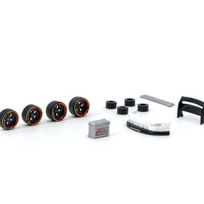 Promo T64W-005-RDBK - Tarmac Works 1/64 AL13 Wheels DC 003" Red and Black Wheels and Parts Designed 