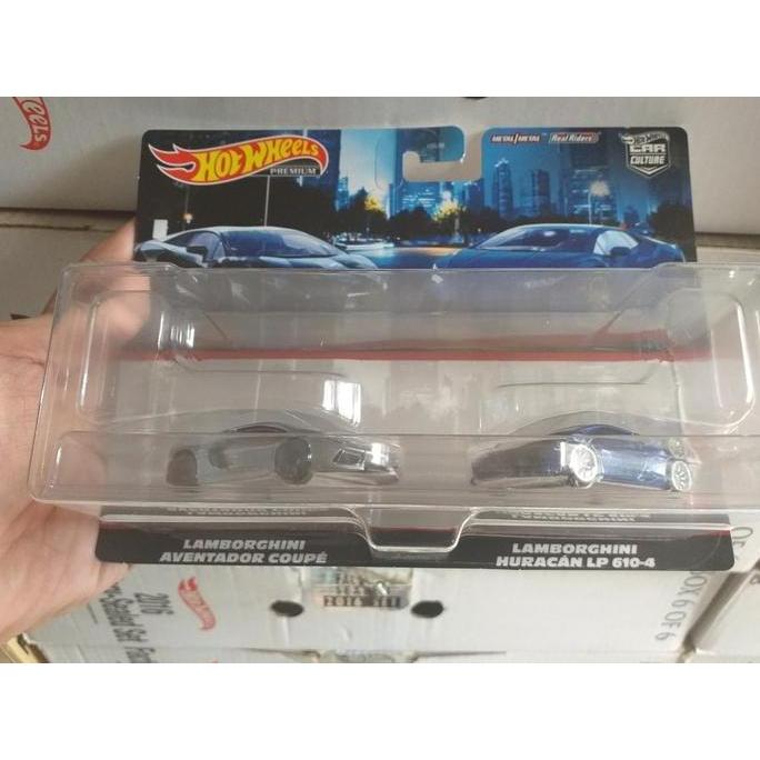 Promo HOT WHEELS 2 PACK LAMBORGHINI AVENTADOR COUPE DAN LAMBORGHINI HURACAN Diskon