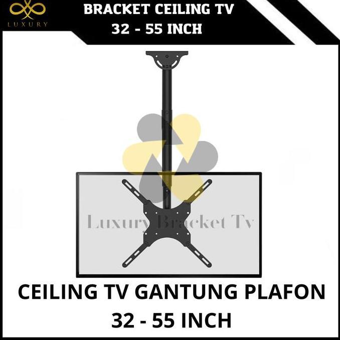 TERMURAH - Bracket TV Ceiling Mount Adjustable LED LCD OLED Plasma 32 - 55 Inch