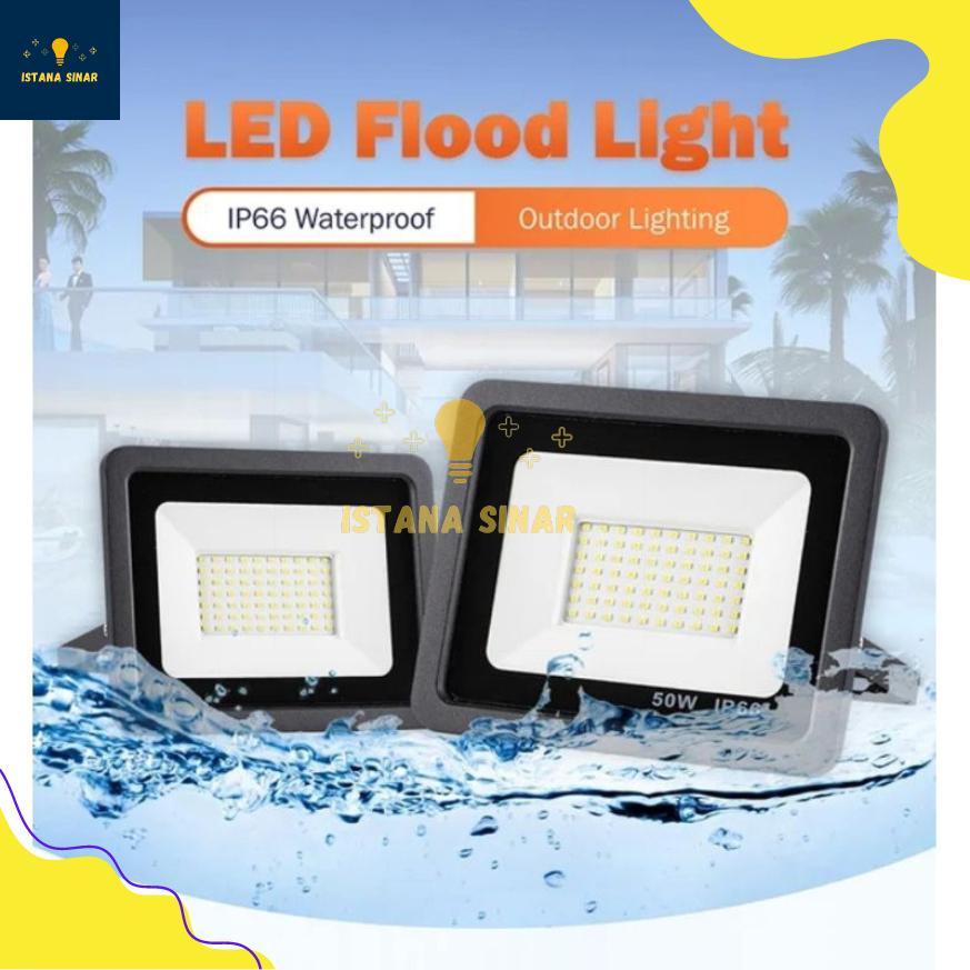 Lampu Sorot Led 10W / 20W / 30W / 50W / 100W / 200W / 300W Water Proof Taman Outdoor Lampu Tembak Fl