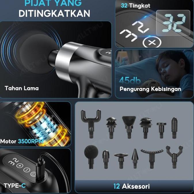 begionezz - alltou 12 in 1 alat pijat listrik terapi otot yang ditingkatkan alat relaksasi terapi ot