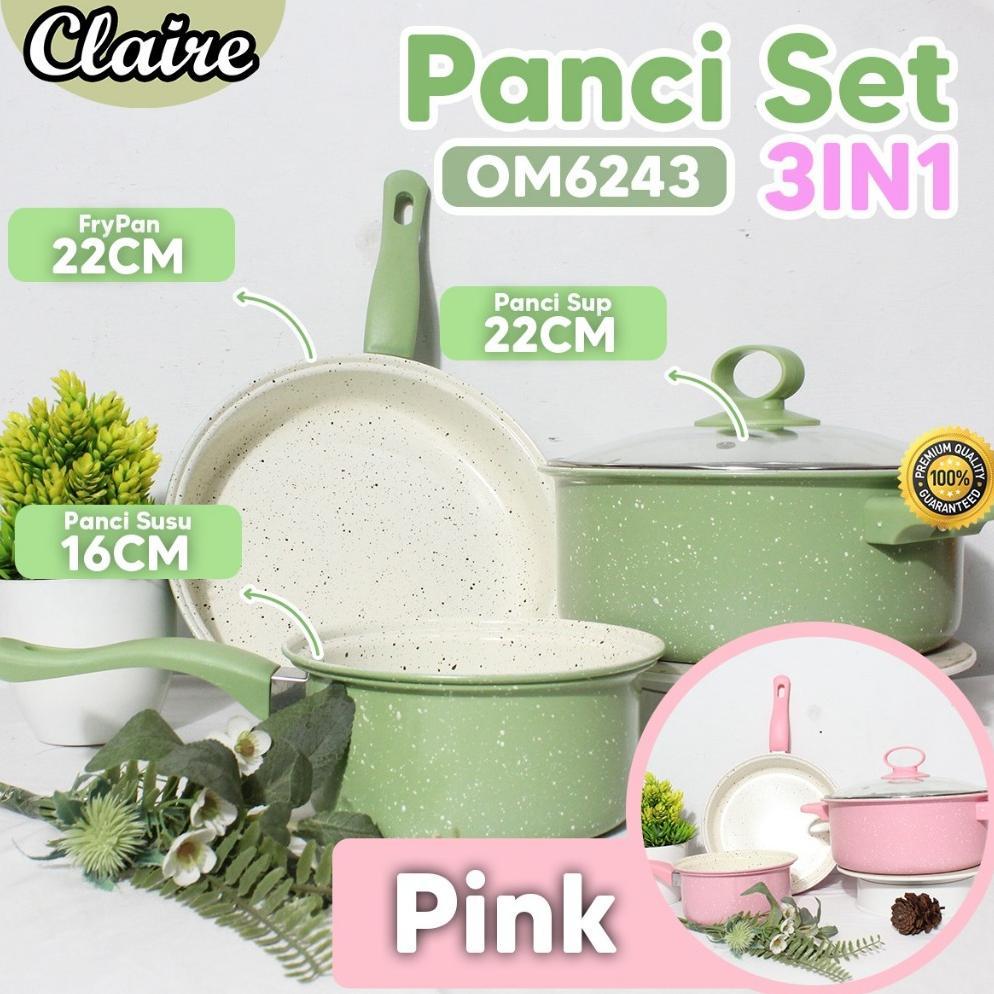 Panci Set 3 Pcs /  Fry pan / Sauce pan / Milk pot