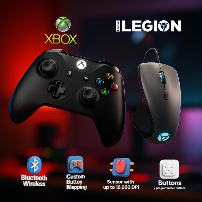 TERBARU - Wireless Controller for PC Bluetooth dan Legion M500 RGB Gaming Mouse DPI16000