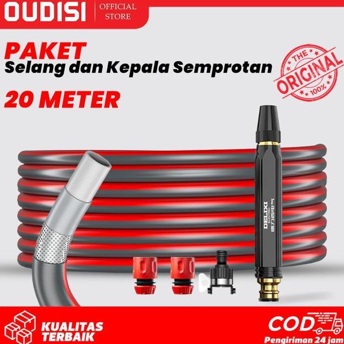 Ubayka_seller - Selang versi baru yang lebih bagus, nosel logam bertekanan tinggi, alat penyiram tam