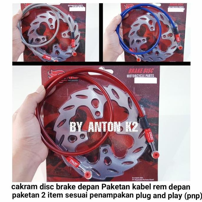Piringan Cakram Paket Kabel Selang Rem Depan Motor Vega/Vega R/Vega Zr Restock