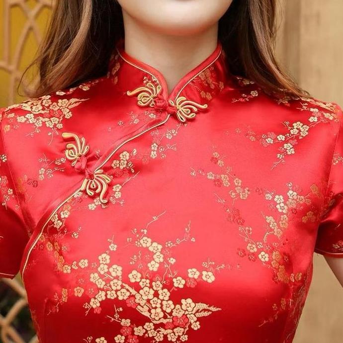 Termurah / Hot Sale Chinese New Year Sale Dress Cheongsam Wanita Gaun Pesta Mini Dress Baju Tradisio