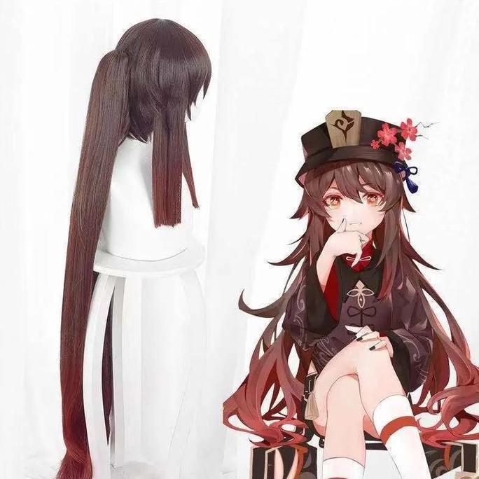 AVOCEAN READY Wig Hutao Hu tao Styled genshin Impact Cosplay