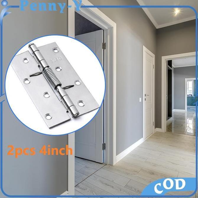 SOORIM 4inch Engsel Pintu Jendela + Per Stainless Pegas Engsel Pegas Pintu