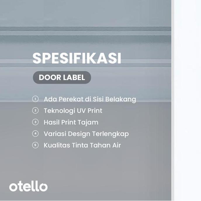 Troffice- Otello Label Sticker Push Pull Rounded Classic Sign Acrylic Kayu Unik