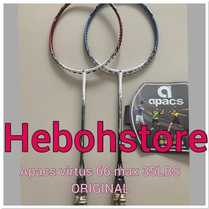 TERMURAH - RAKET BADMINTON APACS VIRTUS 66 ORIGINAL BISA 35 LBS BONUS GRIP