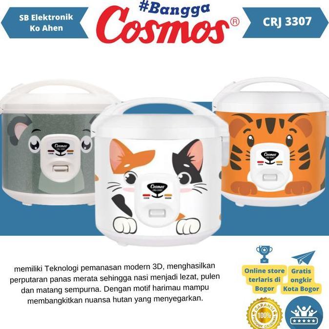 TERLARIS - Cosmos CRJ-3307 Rice Cooker 1.8 Ltr Mejikom Anti Lengket Penanak Nasi
