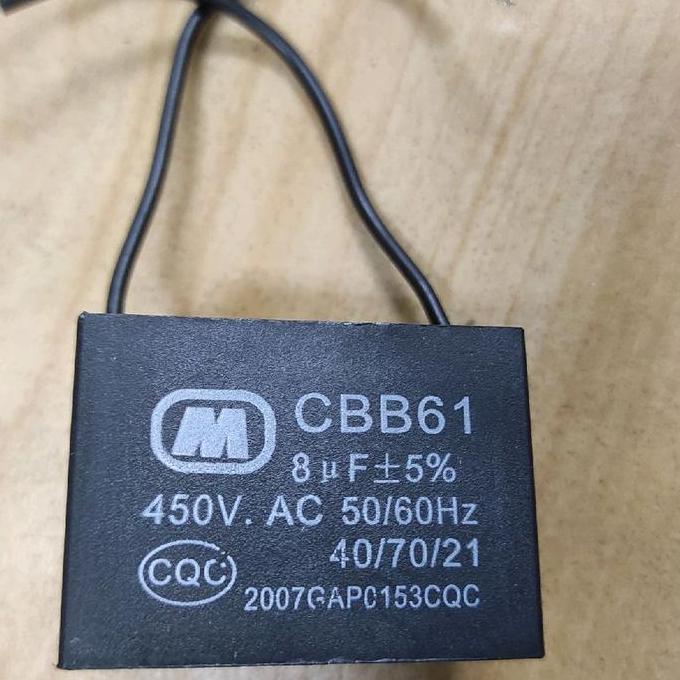 kapasitor ac 8uf 450V CBB61 kotak
