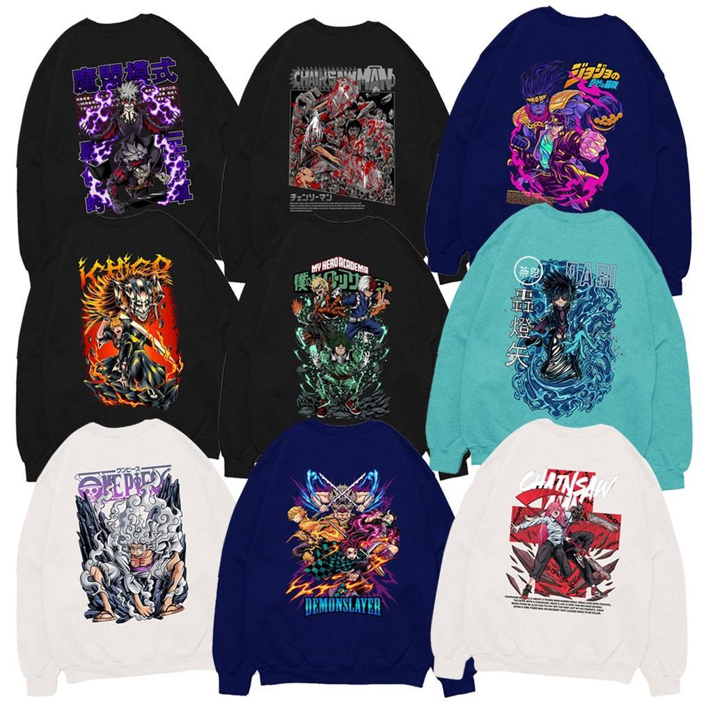NEW Sweater Crewneck Asta Devil Black Clover Sweater Chainsaw Man Makima Crewneck Dabi My Hero Acade